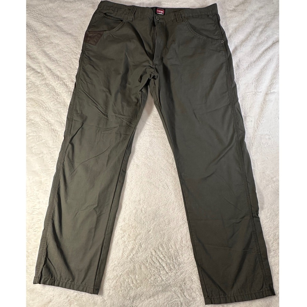 Wrangler Workwear Men's Cargo Pants Olive Green Size 40x32 Cotton Relaxed Fit‎